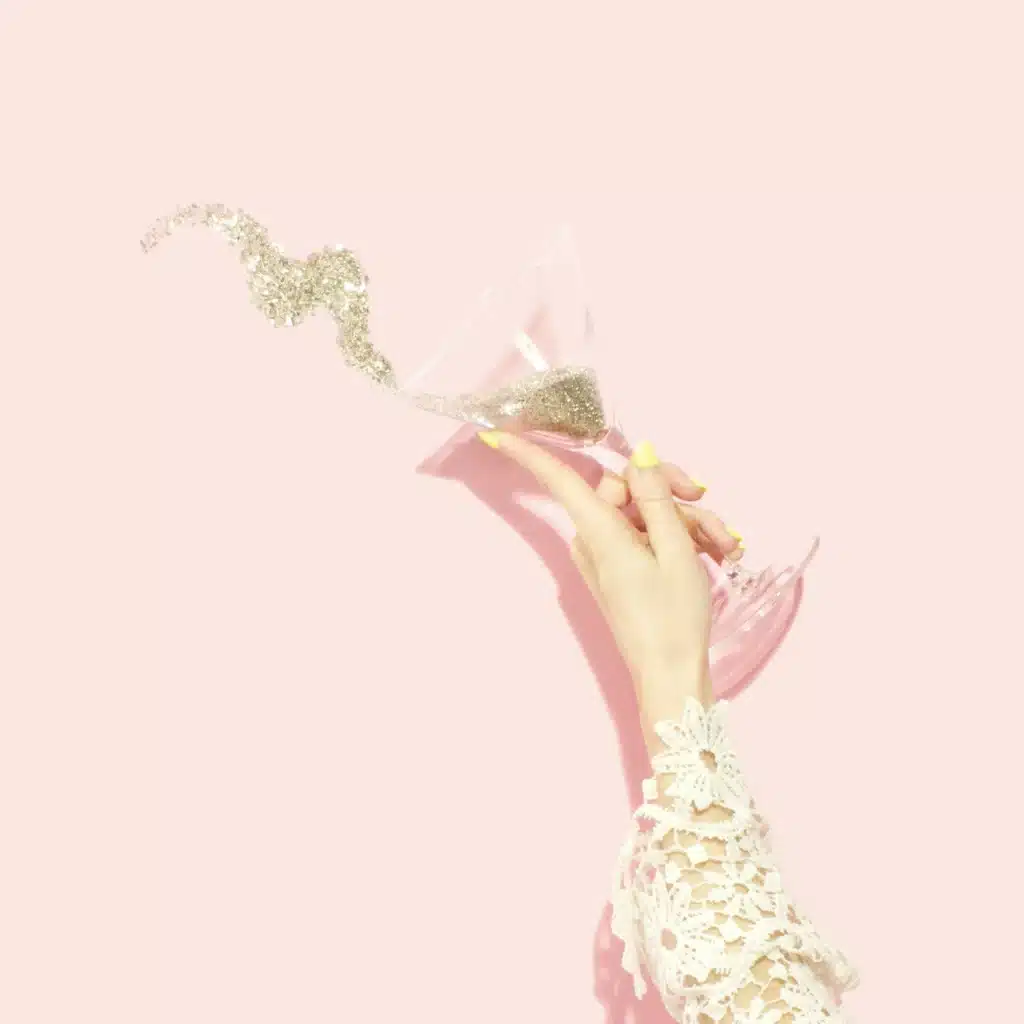 Martini Glass Spilling Gold Glitter