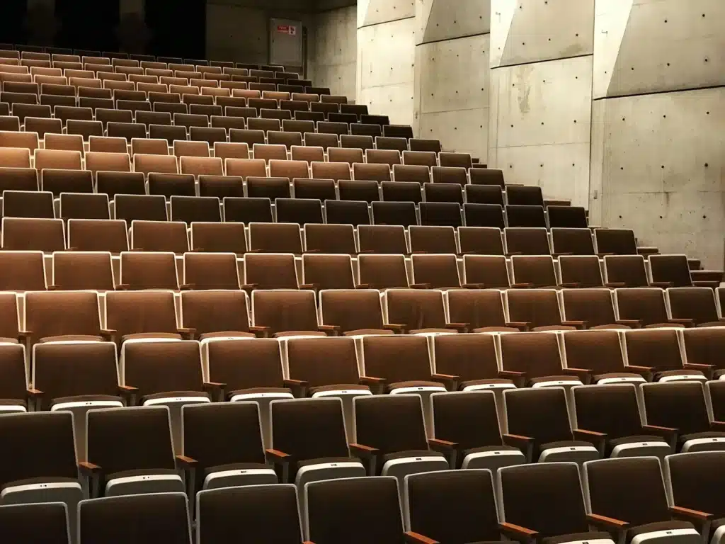 Modern Auditorium Seating with Concrete Walls