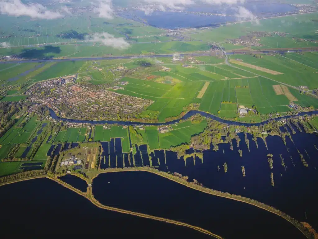 Aerial View of Dutch Countryside