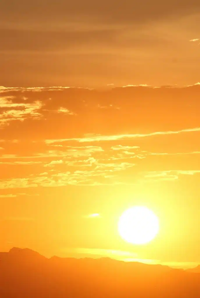 Vibrant Sunset Over Mountain Landscape