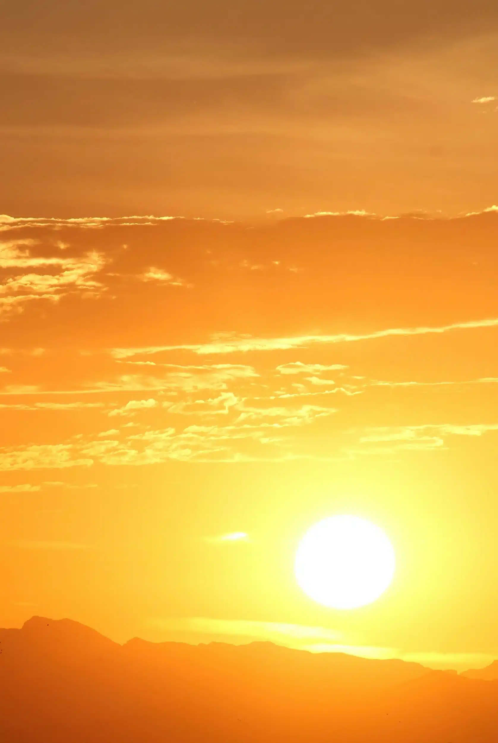 Vibrant Sunset Over Mountain Landscape