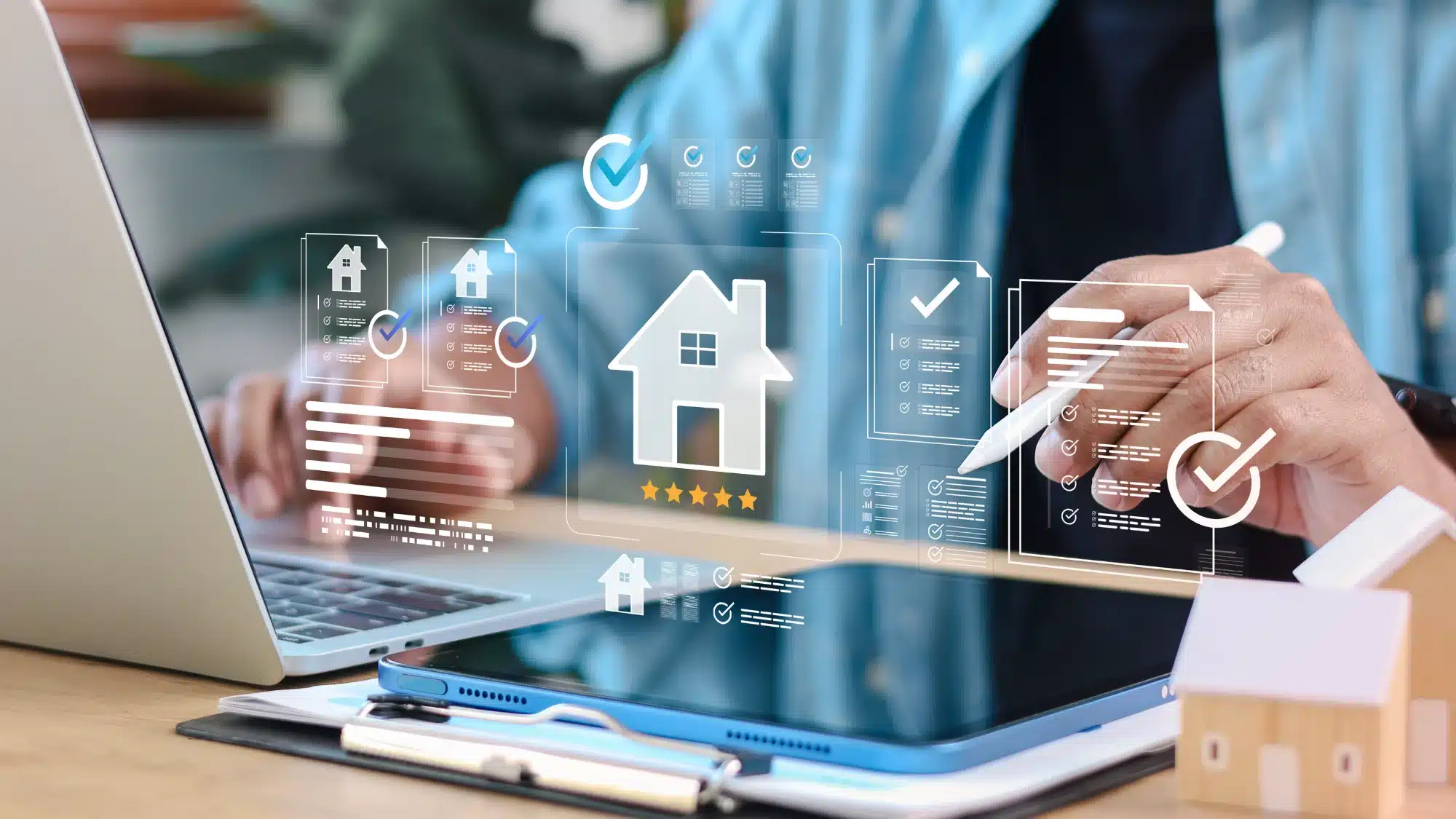 Professional discussing apartment management company services
